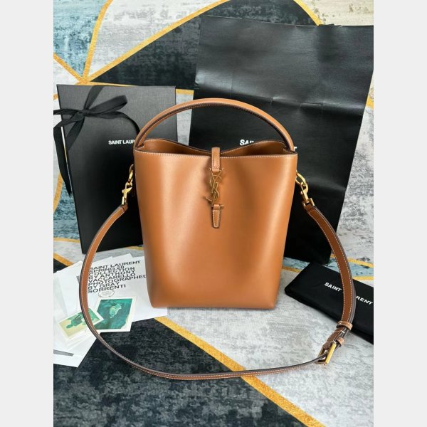 Le 37 In Shiny Leather Hobo Buckets 742828 Replica Saint Laurent Bag