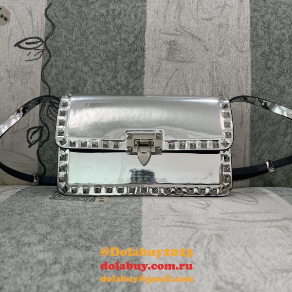 Luxury Valentino Garavani Rockstud Calf Large Bag