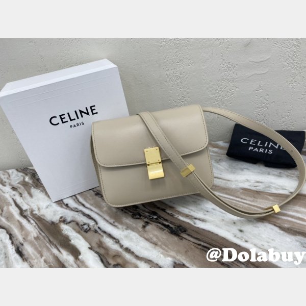 Celine Top Quality Teen Classic Box Apricot Bag