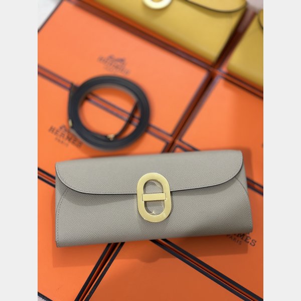 Luxury Hermes  D Ancre to go clutch Epsom bag