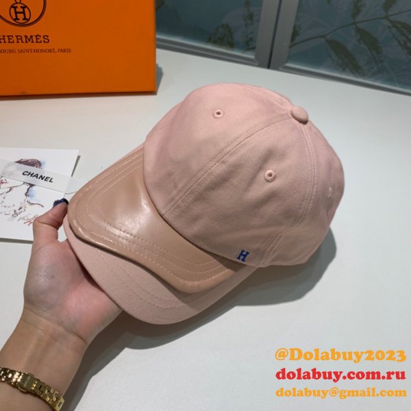 Hermes High Quality Canvas fabric Peaked cap