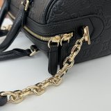 Gucci Luxury GG Emblem Boston Top Handle 815255 Black Knockoff Bag