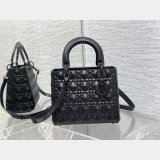 Christian Lady Dior 24cm AAA+ Replica Top Quality Black Bag