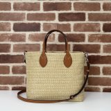 Gucci Replica 779671 Tote Women Straw-effect Natural Straw Effect Raffia