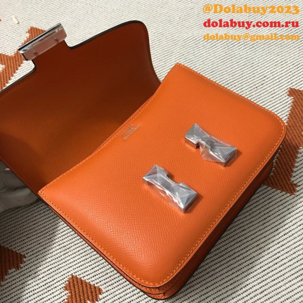 Hermes Constance Bag 18cm Epsom Leather Orange