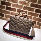 Top Quality Gucci Replica 498100 Leather GG Marmont Small Shoulder Bag