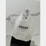 Duplicate prada raffia woven tote bag large 1BG424