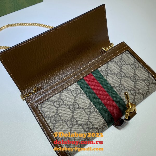 Gucci Replica Brown Jackie 1961 chain wallet 652681 bag