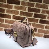 Top Quality Gucci Replica 498100 Leather GG Marmont Small Shoulder Bag