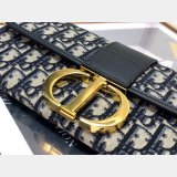 Replica Dior Oblique Saddle Chain Wallet Blue