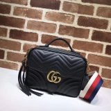 Top Quality Gucci Replica 498100 Leather GG Marmont Small Shoulder Bag