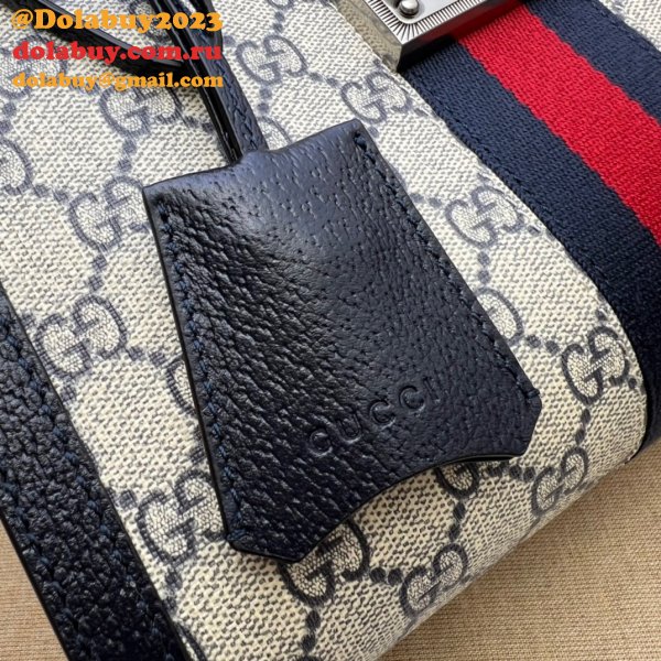 Top Quality Gucci 498156 GG Supreme Padlock Small Shoulder Bag