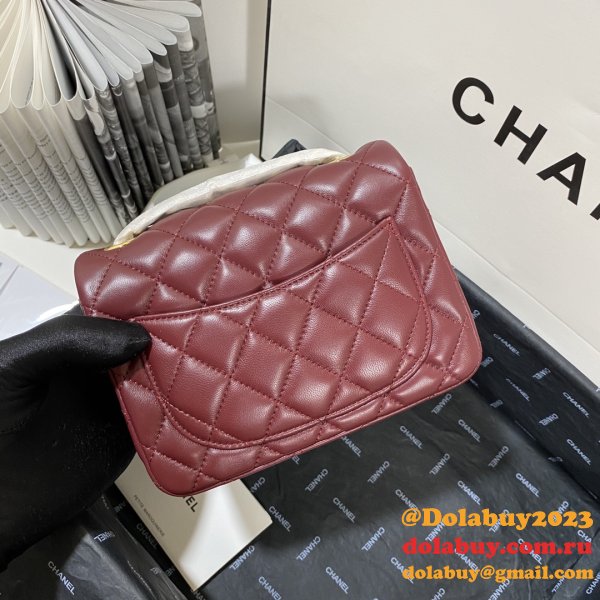 Knockoff CC Lambskin Flap Bag 17cm AS1115