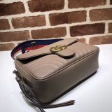 Top Quality Gucci Replica 498100 Leather GG Marmont Small Shoulder Bag