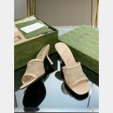 Mid-Heel Slide Sandal Gucci Monogrammed Replica Shoes