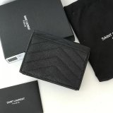 Fake YSL Saint Laurent Short MONOGRAM 459738 Black Wallet