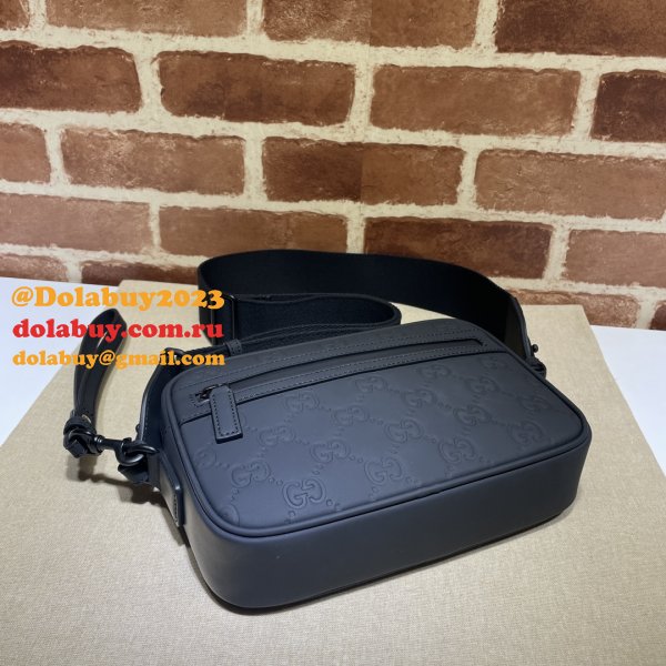 GG Crossbody Knockoff Gucci Rubber-effect 771293 Black Bag