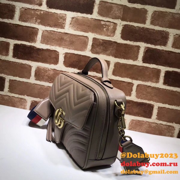 Top Quality Gucci Replica 498100 Leather GG Marmont Small Shoulder Bag