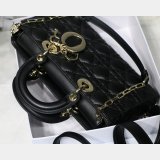 Dior High Quality Replica Black/White Lady Dior Cannage Tech Pouch 26cm