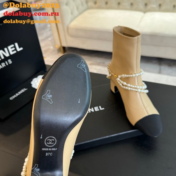 Top Quality Chanel Short Lambskin Boots