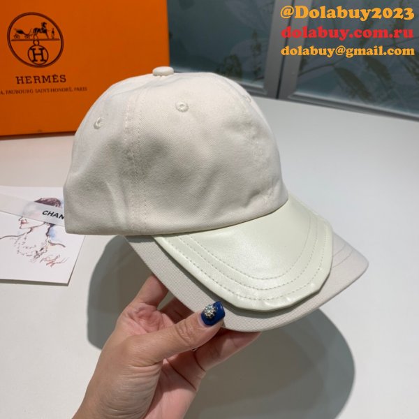 Hermes High Quality Canvas fabric Peaked cap