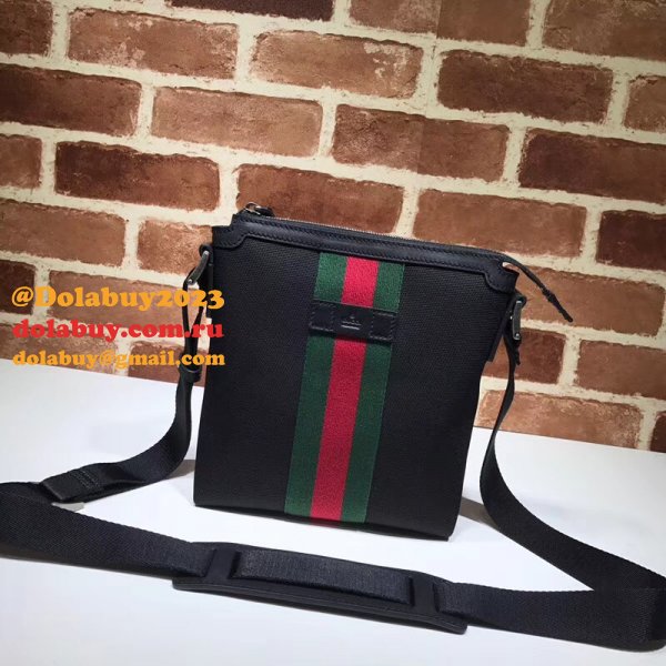 Top Quality Gucci Web GG Supreme Flat Messenger Replica 471454 Bag