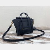 Celine Replica Navy blue Luggage plain calfskin portable