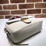 Top Quality Gucci Replica 498100 Leather GG Marmont Small Shoulder Bag