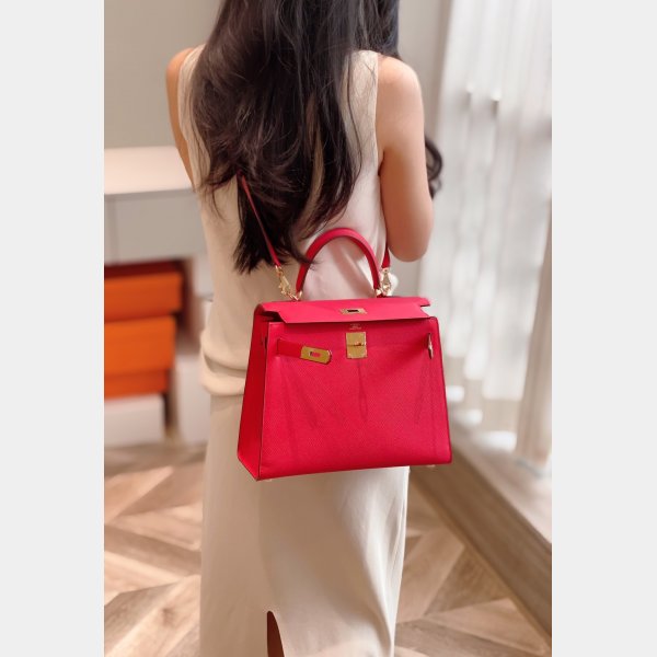 High Quality Replica Hermes Epsom Kelly 19/25/28CM Red Bag For Sale