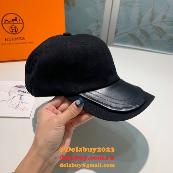 Hermes High Quality Canvas fabric Peaked cap