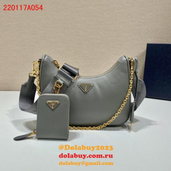 Replica Prada Handbags Cheap Highest Quality For Leather Hobo Re-Edition You