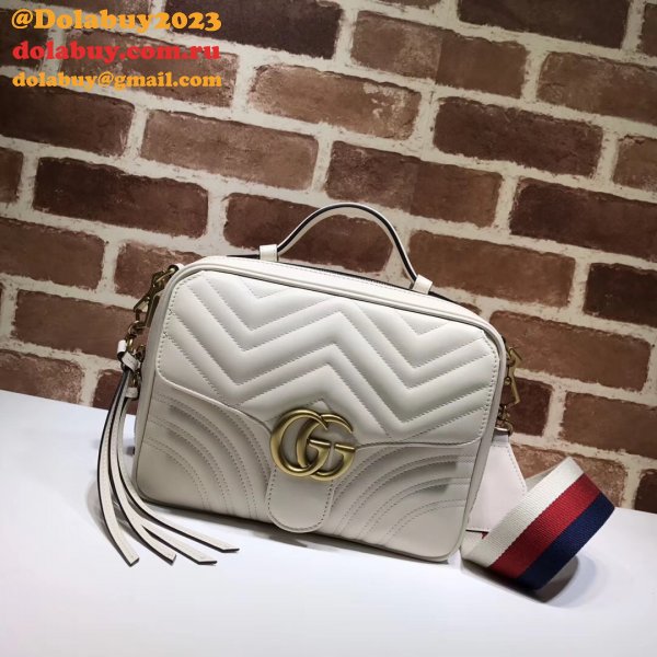 Top Quality Gucci Replica 498100 Leather GG Marmont Small Shoulder Bag