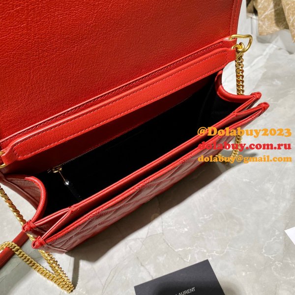 Replicas Saint Laurent Becky Large chain bag in quilted lambskin