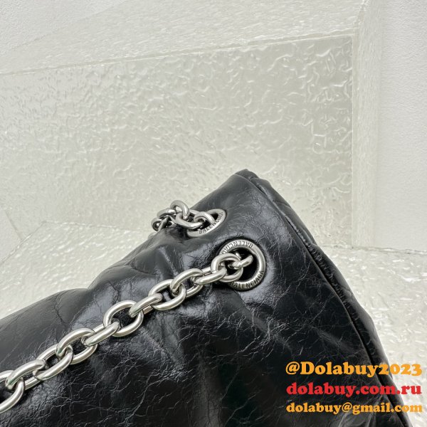 Top Quality Best Balenciaga Le Monaco Wax Leather Chain Bag