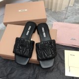 Wholesale Top Quality Miu Miu Copy Flat Sandals and Slippers Shoes