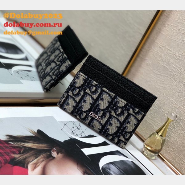 Replica Dior Oblique Jacquard Card Holder