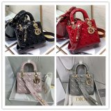 Best DIOR LADY MY ABC Wholesale PATENT LEATHER HANDBAG 20cm