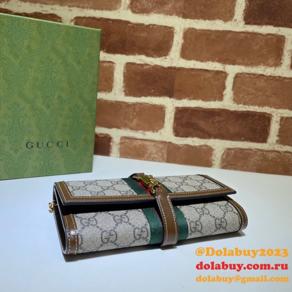 Gucci Replica Brown Jackie 1961 chain wallet 652681 bag