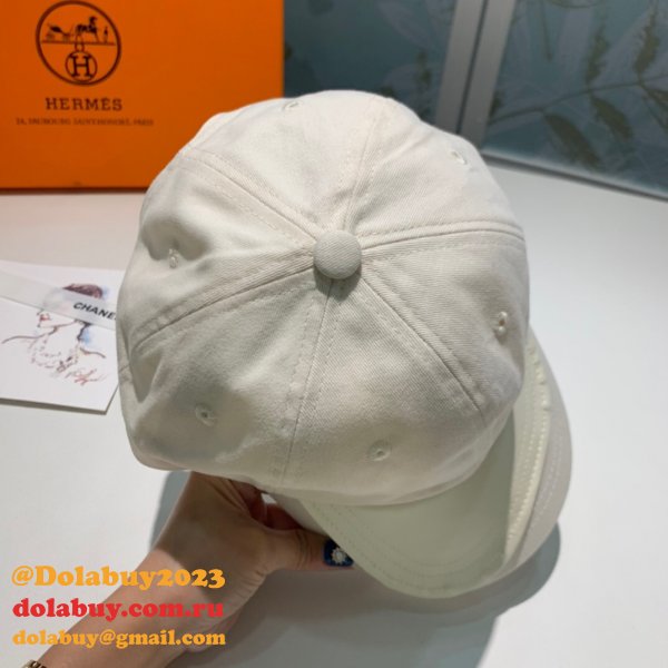 Hermes High Quality Canvas fabric Peaked cap