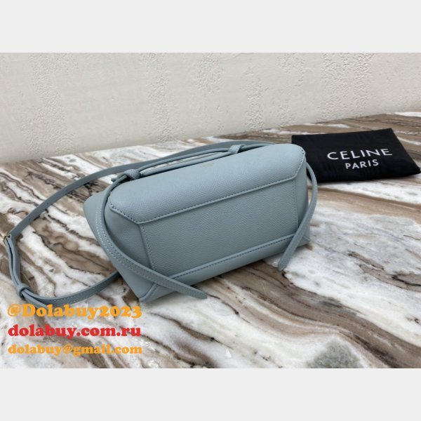 Celine Replica Grained Calfskin Nano Belt Bag Blue