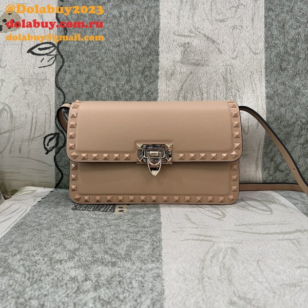 Luxury Valentino Garavani Rockstud Calf Large Bag