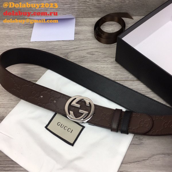 Fake Gucci 37MM Double G leather Replica belt