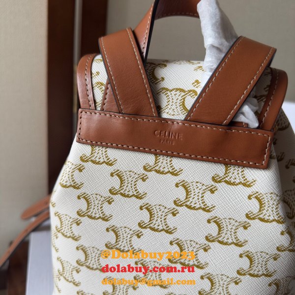 Backpack Celine Replica 197662 Folco Triomphe Canvas Bag