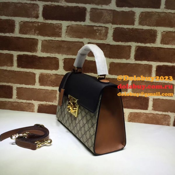 Gucci Replica 453188 GG Supreme Padlock Small Top Handle Bag