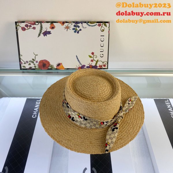 Gucci Replica 2020 Mickey Ribbon Raffia UK Hat